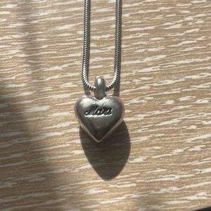 Mars Heart on snake chain Sterling Silver pendant - NOS